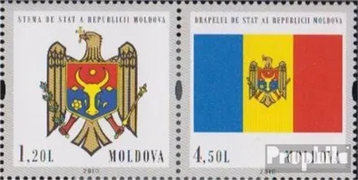 Produktbild von Briefmarken Moldawien 2010 Mi 717Ss-718Ss Paar (kompl.Ausg.) postfrisch Staatssymbole