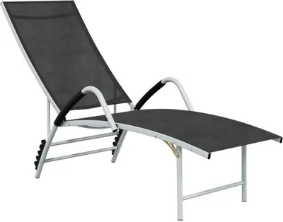Image de Chaise longue Textilène et aluminium Noir
