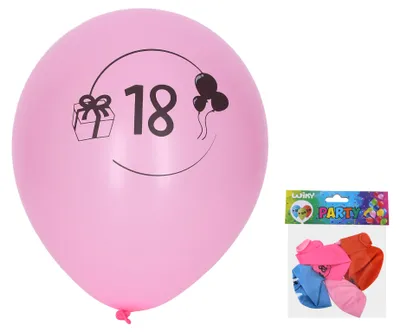 Immagine prodotto di Palloncino Gonfiabile 30 Cm - Set Da 5 Con Numero 18