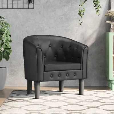 Produktbild von Cloris Designermöbel Clubsessel Schwarz Kunstleder 2024 Neu