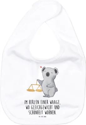 Produktbild von Mr. & Mrs. Panda Schlabberlatz Waage Astrologie - Weiß - Geschenk, Sabber Lätzchen, Für Babys, Sternzeichen, Sabberlätzchen, Tierkreiszeichen, Baumwoll