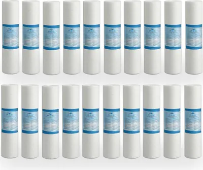 Obrázek produktu pro Bellerofonte sedimentační filtr vodní filtr meltblown filtr 10 palců 1 mikronů z polypropylenu. Odstraňuje písek, částečky rzi a suspendované nečistoty do 1 mikronu, 20 kusů