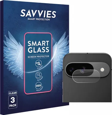 Produktbild von 3x Savvies Schutzglas Folie für Google Pixel 9 (NUR Kameraschutz) 9H Panzer Schutzfolie Glas Displayschutz klar transparent