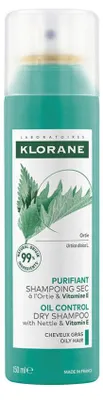 Immagine prodotto di Klorane Shampoo secco per capelli grassi seboregolatori con ortica e vitamina E, 150 ml