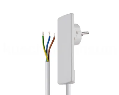 Produktbild von Schulte EVOline Plug 01.513 Flachstecker 1.5 m mit Anschlusskabel weiß