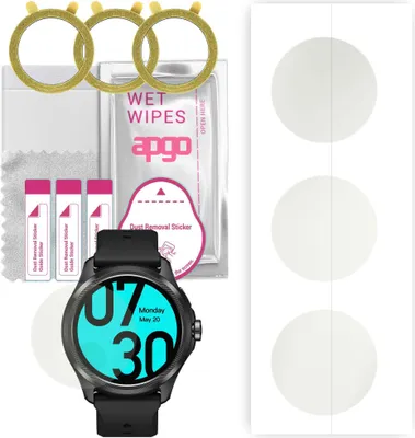 Produktbild von apgo 3 Stück Schutzfolie, Matt, kompatibel mit Mobvoi TicWatch Pro 5 Smartwatch, Hydrogel Displayschutzfolie mit Positionierhilfe, Displayfolie, robust und kratzfest