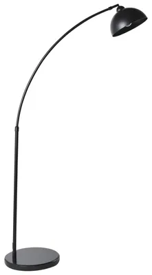 Produktbild von BELIANI Stehlampe Schwarz Metall mit Marmorfuß Verstellbarer Schirm Bogenform Modernes Design Wohnzimmer Schlafzimmer Bogenlampe Stehleuchte