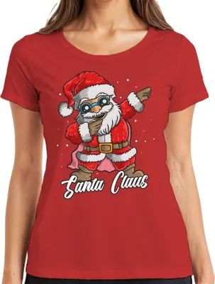 Produktbild von Dabbing Santa Claus - Weihnachten Weihnachtsgeschenk Christmas Damen T-Shirt, Rot, XL