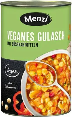 Produktbild von Menzi Veganes Gulasch mit Süßkartoffel 4,2 kg Partydose Großverbraucher lactosefrei