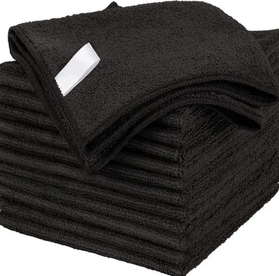 Produktbild von Mikrofaser-Reinigungstuch, Allzweck-Mikrofasertücher, streifenfreie Putzlappen, 12er-Pack, Schwarz, Größe 30 x 30 cm