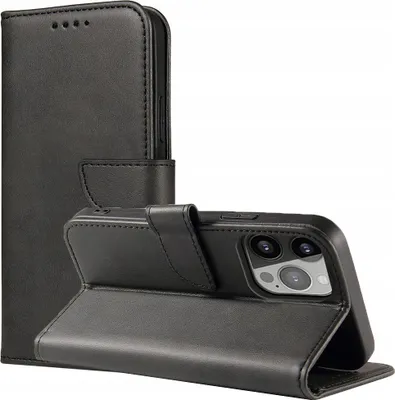 Image de Étui portefeuille avec rabat de base pour Iphone 15 Plus Étui magnétique - Noir