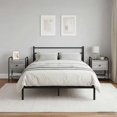 Imagen del producto de vidaXL Mesita de noche, 2 unidades, color gris Sonoma, 35 x 36,5 x 47 cm, material de madera