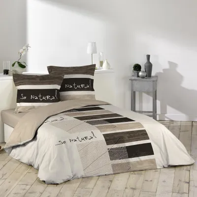 Image de Linge de lit en coton naturel, 200 x 200 cm