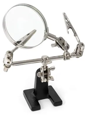 Produktbild von Dritte Hand Lupe Lupenlampe Helfende Hand - 5-fache Vergrößerung - Verstellbar - 26,5 x 16,5 cm