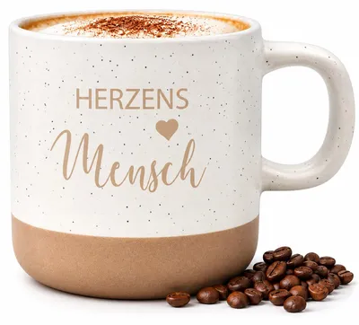 Produktbild von Tasse Herzensmensch aus Steingut - 360 ml
