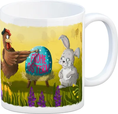 Produktbild von Kaffeebecher mit Spruch: Frohe Ostern Kaffeetasse Tasse