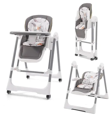 Productafbeelding van Babystoel - Opklapbare hoogstoel - Babyligstoel met wielen en tafel - Vanaf 0 tot 36 maanden