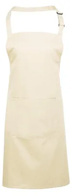 Produktbild von Premier Workwear PR154 | Colours Bib Apron With Pocket - 72 x 86 cm - Waschbar bis 60 - Farbe: Natural (ca. Pantone 1205) - Größe: 72 x 86 cm