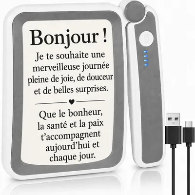 Image de SONNELD : Loupe rectangulaire avec éclairage LED rechargeable, grossissement 3x