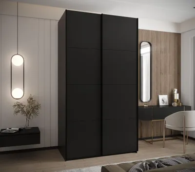 Obrázok produktu pre Dvojdverová skriňa SAMARA 1 - 140 cm, čierna / čierna