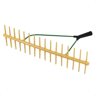 Imagen del producto de Solidchoice: Rastrillo de jardín de doble cara con 32 dientes y un ancho de trabajo de 64 cm