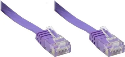 Image de Câble de raccordement Cat. 6, 2 m, U/UTP, plat, violet, RJ45