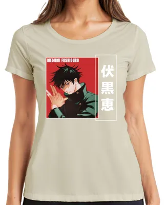 Obrázok produktu pre Megumi Fushiguro Jujutsu Kaisen Anime Manga Darček pre fanúšikov Plagát Dámske tričko, prírodná farba, XL