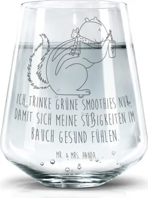 Produktbild von Mr. & Mrs. Panda Glas Eichhörnchen Smoothie - Transparent - Geschenk, Green Smoothies, Diät, Streifenhörnchen, Lustige Sprüche, Designglas, Wasserglas, Abnehmen, Tumbler