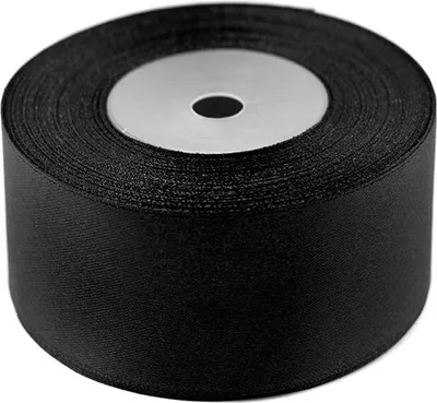 Produktbild von Satinband 50mm x 32m Rolle, Farbe:141 schwarz