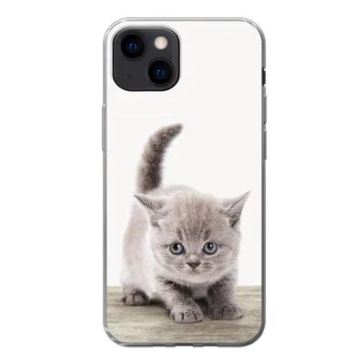 Produktbild von MuchoWow® Handyhülle Schutzhülle Hülle für iPhone 13 mini Kätzchen - Katze - Haustiere - Jungen - Kinder - Mädchen Silikon Softcase Handy Hülle - Softcase