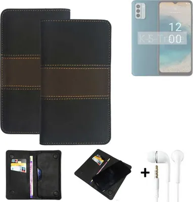 Produktbild von K-S-Trade Handyhülle + Kopfhörer kompatibel mit Nokia G22 Schutzhülle Walletcase Bookstyle Tasche Schutz Case Hülle Wallet Cover Kunstleder