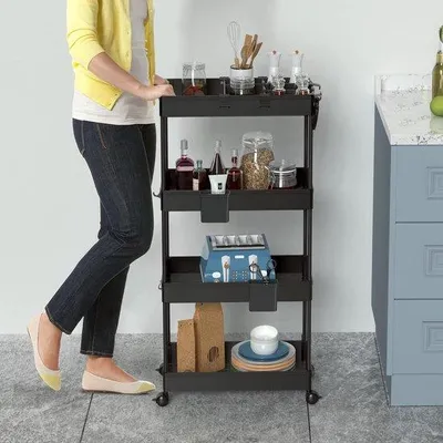 Produktbild von Famanu Multifunktionale Trolley mit Rädern für Küche, Büro, Badezimmer - Aufbewahrungstrolley