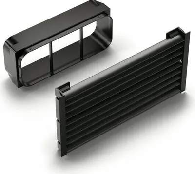 Produktbild von PRIME flow Prime 150 Sockel-Lüftungsgitter Set flow eckig, Lüftungsgitter, schwarz matt