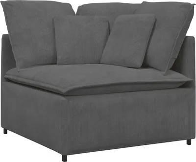 Produktbild von vidaXL Modulares Sofa Eckmodul mit Kissen Dunkelgrau 100 cm