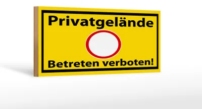 Produktbild von Holzschild Hinweis 27x10cm Privatgelände Betreten Verboten