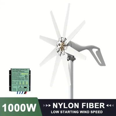 Obrázok produktu pre Veterná turbína - Veterná elektráreň - Veterný generátor - Aerogenerátor - Veterná energia - 1000 W výkon - Regulátor MPPT