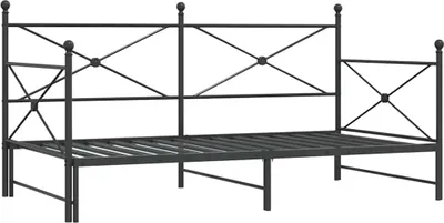 Obrázek produktu pro vidaXL Denní postel rozkládací bez matrace černá 100x200 cm ocelová