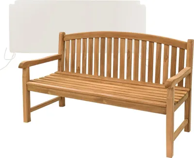 Produktbild von Teako Design Teakholz Gartenbank Bari 150x55cm mit Sitzkissen Creme