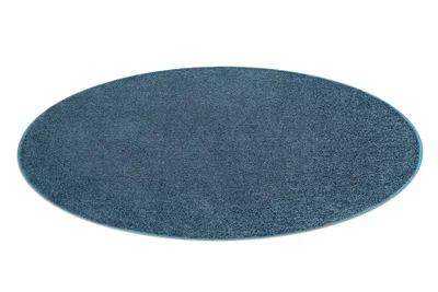 Produktbild von Teppich rund INDUS dunkelblau 75 eben, Melange Blau rund 133 cm
