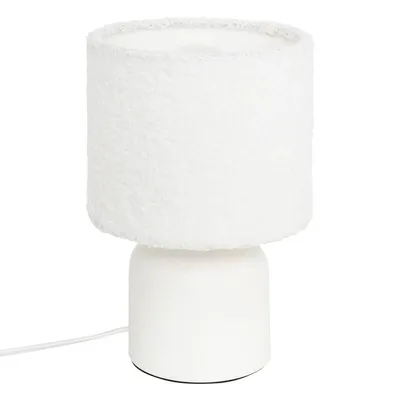 Obrázek produktu pro Keramická stolní lampa BONA s bouclé stínidlem, Ø 14 cm
