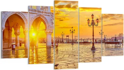 Produktbild von Bild auf Leinwand - Leinwandbild - Venedig Stadt - 160x85cm - Wand Bild - Wanddeko - Wandbilder - Leinwanddruck - Bilder - Kunstdruck - Wanddekoration - Leinwand bilder - Wandkunst - EA160x85-3665