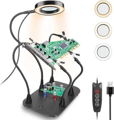 Productafbeelding van Magnetische soldeerhulp voor nauwkeurig solderen met vergrootglas