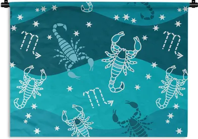 Produktbild von MuchoWow® Wandteppich Wandbehang Skorpion - Tierkreiszeichen - Muster 60x45 cm Tapisserie Dekoration Wandtuch - Das Schlafzimmer