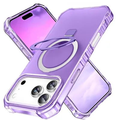 Produktbild von iPhone 18 Pro Max Hülle - Coverup ShockProof TPU Back Cover mit MagSafe Compatible Ring Kickstand - Violett