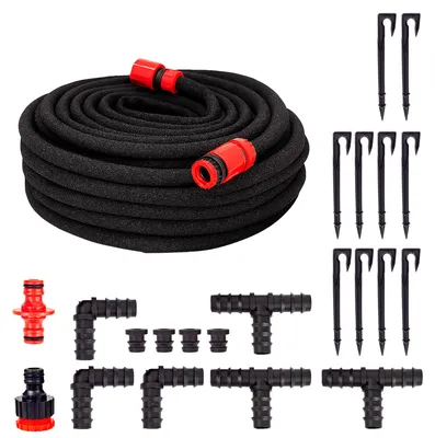 Produktbild von Grafner® 15m Bewässerungsschlauch mit Perlfunktion im Set Perlregner Perlschlauch Tropfschlauch