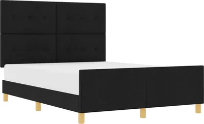 Zdjęcie produktu dla vidaXL Rama łóżka z zagłówkiem czarna 160 x 200 cm tkanina