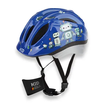 Produktbild von KED Meggy II Trend I Kinder Fahrradhelm Insektenschutznetz Integriertes LED-Rücklicht maxSHELL Technologie Farbe: roboter glossy Größe: 52-58 (M)
