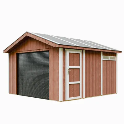 Image de Garage QUALITÉ PREMIUM 13 m²- L378xl412 cm - Timbela M990B-REDWOOD RED