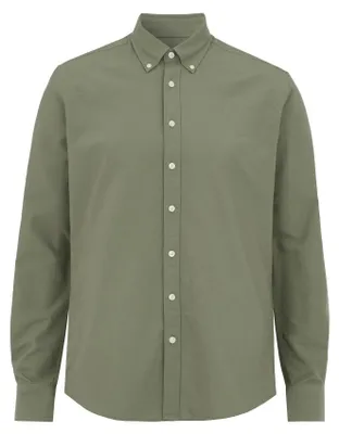 Image de Cottover - Chemise pour hommes, style Oxford, coupe slim, manches longues, modèle ET945 (38,5 cm), couleur olive