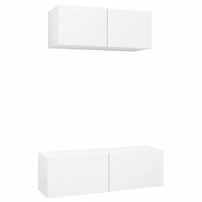 Produktbild von vidaXL 2-tlg. TV-Schrank-Set Weiß Holzwerkstoff